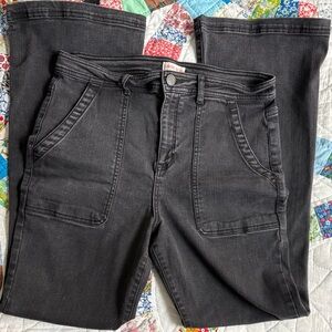 Black Flare Jeans - Casual Utility Style